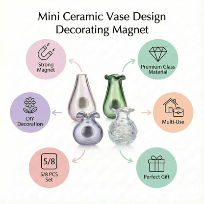 Magnetic Bud Vase Set – Mini Glass Fridge Magnets for Fresh Flowers