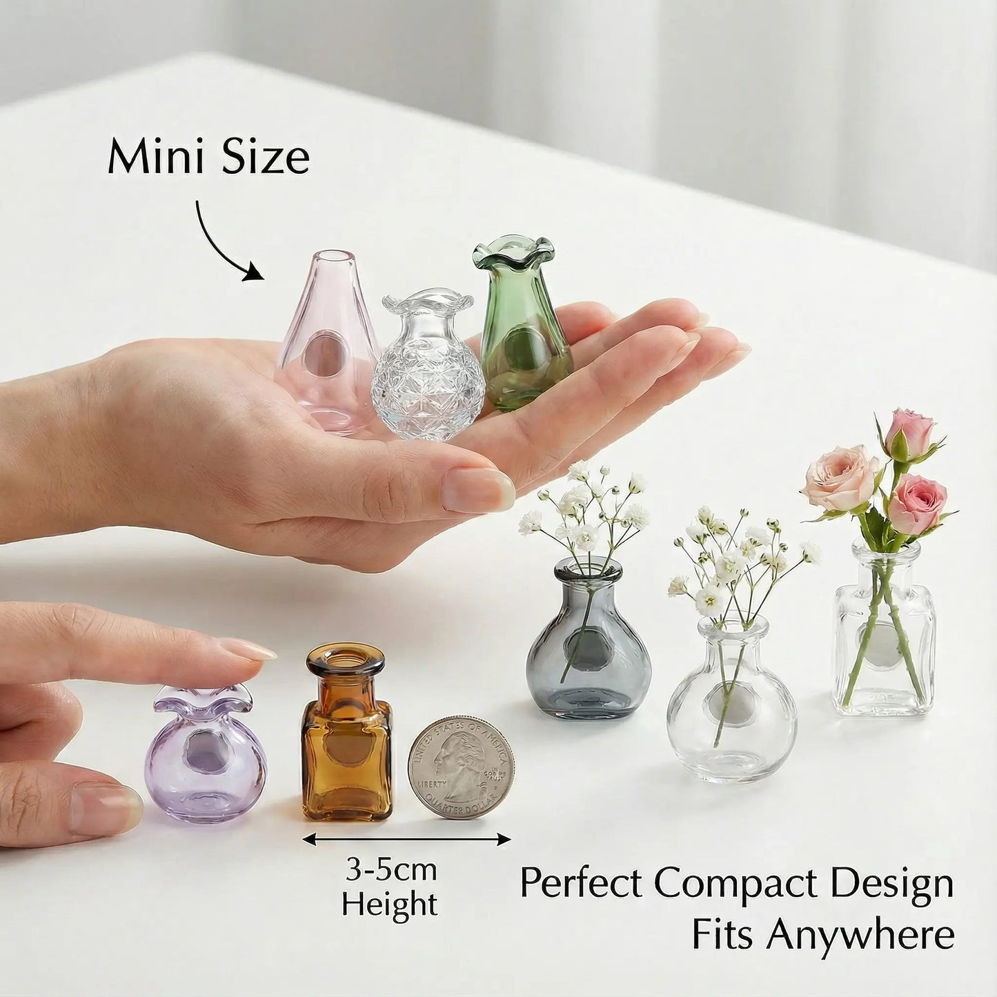 Magnetic Bud Vase Set – Mini Glass Fridge Magnets for Fresh Flowers