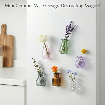 Magnetic Bud Vase Set – Mini Glass Fridge Magnets for Fresh Flowers