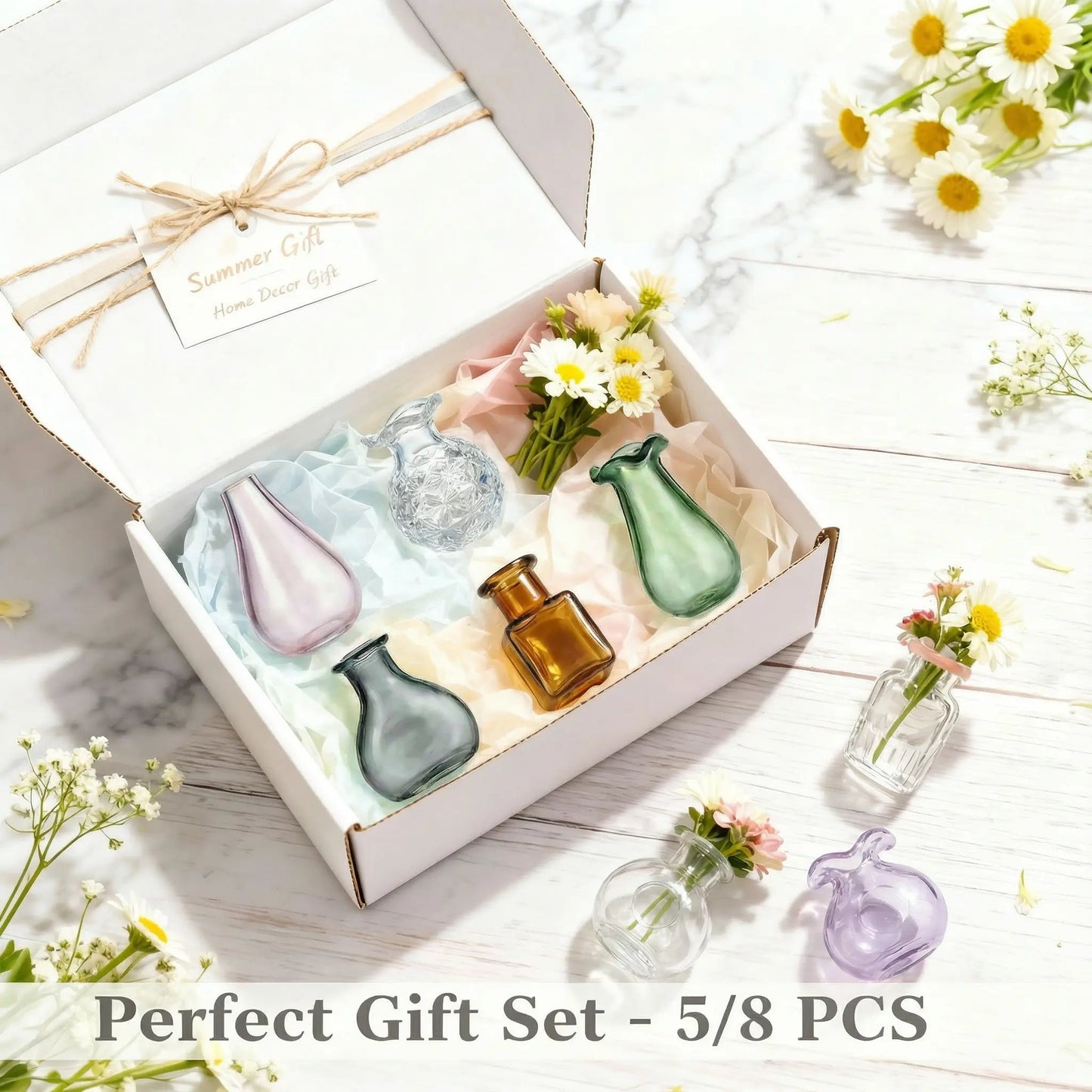 Magnetic Bud Vase Set – Mini Glass Fridge Magnets for Fresh Flowers