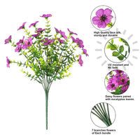 9-Color Artificial Flower (6/12pcs/set), UV Resistant Colorful Fake Flower