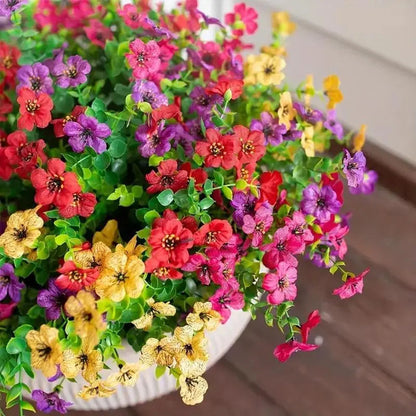 9-Color Artificial Flower (6/12pcs/set), UV Resistant Colorful Fake Flower