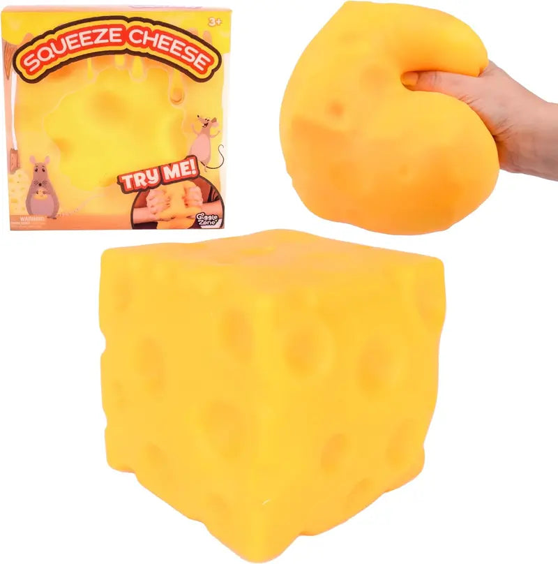 Squishy Cheese Block - Yellow, moldable fidget Toy with Squeeze Feature