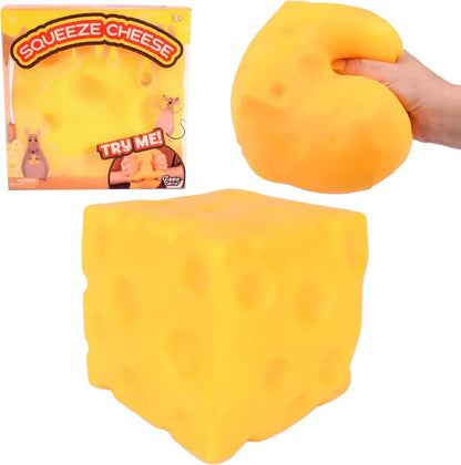 Squishy Cheese Block - Yellow, moldable fidget Toy with Squeeze Feature