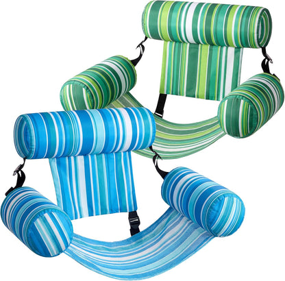2-Pack 40%OFF, Inflatable Pool Chairs - Premium Fabric & Cool Mesh 🌊☀️