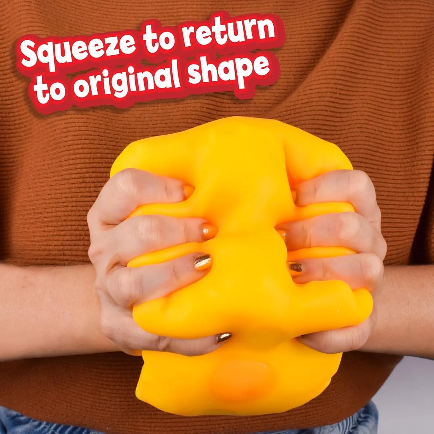 Squishy Cheese Block - Yellow, moldable fidget Toy with Squeeze Feature