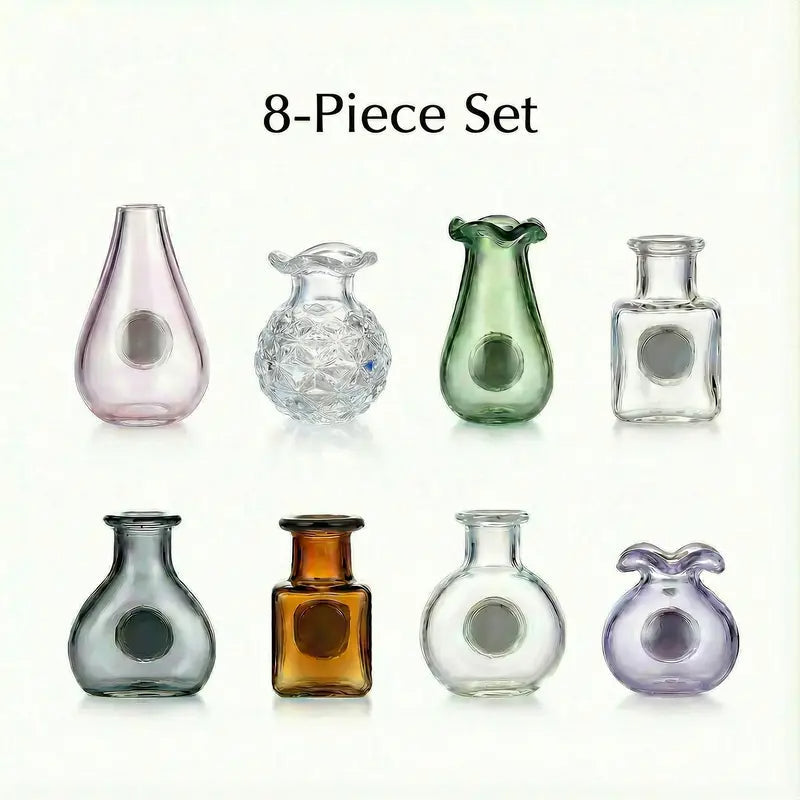 Magnetic Bud Vase Set – Mini Glass Fridge Magnets for Fresh Flowers