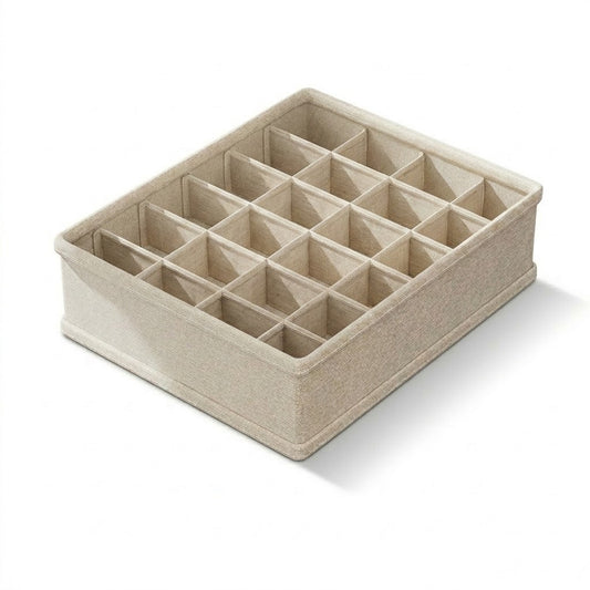 Premium Cotton-Linen 24-Compartment Organizer