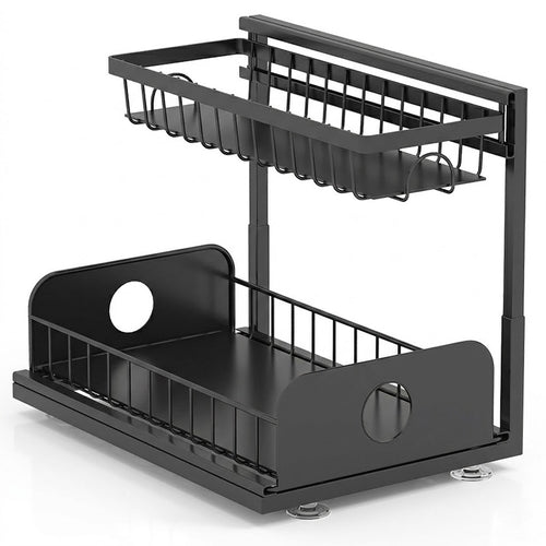 Adjustable Double-Layer Pull-Out Sink Organizer